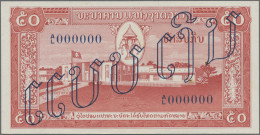 Laos: Banque Nationale Du Laos, 50 Kip ND(1957) SPECIMEN, P.5s2, Tiny Rusty Pinh - Laos