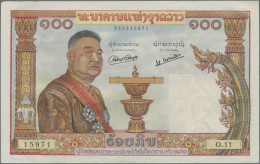 Laos: Banque Nationale Du Laos, Huge Lot With 15 Banknotes, Series 1957-1978, Co - Laos