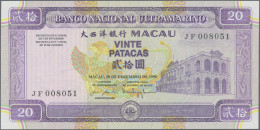 Macao: Banco Nacional Ultramarino, Lot With 20, 50, 100 And 500 Patacas 1992/99, - Macau