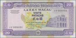 Macao: Banco Nacional Ultramarino, Lot With 20, 50, 100 And 500 Patacas 1992/99, - Macao