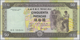 Macao: Banco Nacional Ultramarino, Lot With 50, 100 And 500 Patacas 1990-1992, P - Macau