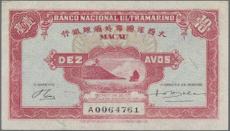 Macao: Banco Nacional Ultramarino, Huge Lot With 15 Banknotes, Series 1944-2006, - Macao