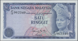 Malaysia: Bank Negara Malaysia, Lot With 6 Banknotes, 1967-1981 Series, With 1, - Malasia