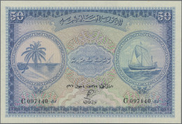 Maldives: Maldivian State – Treasury, Pair With 50 And 100 Rupees 1960, P.6b, 7b - Maldivas