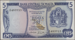 Malta: Central Bank Of Malta, Huge Lot With 11 Banknotes, Series 1973-2003, With - Malta