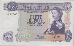 Mauritius: Bank Of Mauritius, Pair With 25 And 50 Rupees ND(1967), P.32b, 33c In - Mauritius