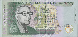 Mauritius: Bank Of Mauritius, Lot With 5 Banknotes, 2001 And 2007 Series, With 1 - Mauritius