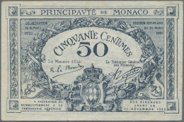 Monaco: Principauté De Monaco, 50 Centimes 16.03./20.03.1920, Issued Note With S - Monaco