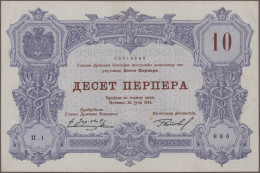 Montenegro: Treasury And Kingdom Of Montenegro, Lot With 10 Banknotes, Series 19 - Sonstige – Europa