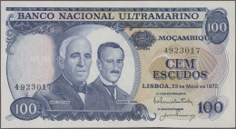 Mozambique: Banco Nacional Ultramarino, Lot With 11 Banknotes, Series 1953-1976, - Moçambique