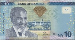 Namibia: Bank Of Namibia, Lot With 5 Banknotes, 2012 Series, With 10, 20, 50, 10 - Namibie