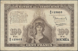 New Caledonia: Banque De L'Indochine – NOUMEA, 100 Francs ND(1942), P.44, Minor - Nouméa (New Caledonia 1873-1985)