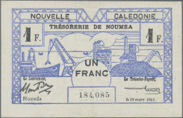 New Caledonia: Trésorerie De Nouméa, Lot With 6 Banknotes WW II Emergency Issues - Nouméa (Nuova Caledonia 1873-1985)