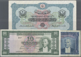 Turkey: Ottoman Empire And Turkey Natinal Bank, Lot With 3 Banknotes, Consisting - Turkey