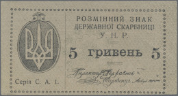 Ukraina: Pair Of The 5 Hriven ND(1920), P.41a, One In About Fine And One In AUNC - Ukraine