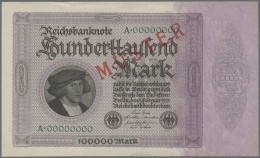 Deutschland - Deutsches Reich Bis 1945: Reichsbanknote 100.000 Mark 1923 MUSTER, - Other & Unclassified
