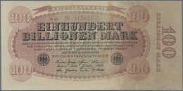 Deutschland - Deutsches Reich Bis 1945: Reichsbanknote 100 Billionen Mark 1923, - Other & Unclassified