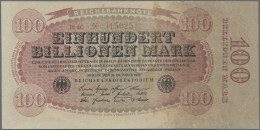 Deutschland - Deutsches Reich Bis 1945: Reichsbanknote 100 Billionen Mark 1923, - Sonstige & Ohne Zuordnung