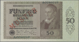 Deutschland - Deutsches Reich Bis 1945: Reichsbanknote 50 Billionen Mark 1924 MU - Sonstige & Ohne Zuordnung