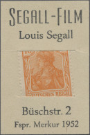 Deutschland - Briefmarkennotgeld: Hamburg, Segall-Film, Louis Segall, Büschstr. - Altri & Non Classificati