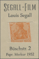 Deutschland - Briefmarkennotgeld: Hamburg, Segall-Film, Louis Segall, Büschstr. - Sonstige & Ohne Zuordnung