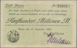 Deutschland - Notgeld - Rheinland: Mayen, Stadtkasse, 20, 50, 100 Mio. Mark, 15. - [11] Local Banknote Issues