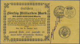 Deutschland - Notgeld - Schleswig-Holstein: Kiel, Heinrich Bode, 50 Mrd. Mark, 3 - [11] Emisiones Locales