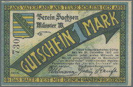 Deutschland - Notgeld - Westfalen: Münster, Verein Sachsen, 1 Mark, O. D. - 31.1 - Sonstige & Ohne Zuordnung