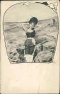 CHARLES SCOLIK SIGNED 1901 POSTCARD - WOMAN &  SWIMMING SUIT - (5210) - Scolik, Charles