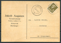 1950 Norway 15ore Lion Lofthus Postcard - Norheim  - Ungebraucht