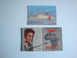 Billet De Passage 1er Classe Senegal  Compagnie  PAQUET 1953+carte Postale - Mundo