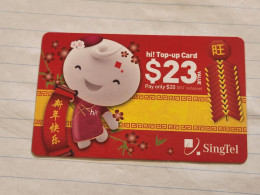 SINGAPORE-(SG-HI-REF-0053)-TOP UP-$23-(259)($23)(5216759958)(21.07.11)-used Card+1card Prepiad Free - Singapour