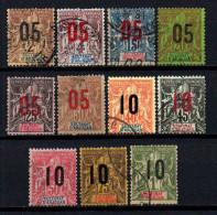 Anjouan - 1912 -  Type Sage Surch  - N° 20 à 30   -  Oblitéré - Used - Used Stamps