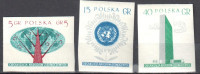 Poland 1957 - United Nations Mi 998-1000B - Imperfor - MNH (**) - Neufs