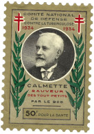 Timbre France - Erinnophilie - Comite National De Defense Cntre La Tuberculose  - 1934 Calmette -  Grande Vignette 50 F - Rotes Kreuz