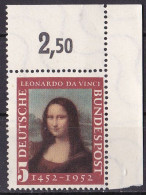 # (148) BRD 1952 500. Geburtstag Von Leonardo Da Vinci OBERRAND **/MNH (A2-22) - Ungebraucht