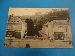 80) Poix-de-la-somme - N°36 - Vue De La Place Et Pont St-martin (chapellerie) - Année:1917 - EDIT: Caron - Poix-de-Picardie