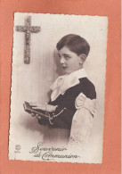 2 - ENFANT CHILD GARCON BOY - SOUVENIR DE COMMUNION - CHAPELET CRUCIFIX BIBLE - NEUVE - Communie