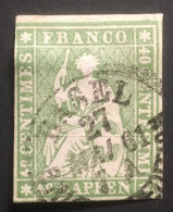Suisse 1854-62, N°30 - 40 R Vert - Gebruikt