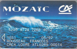 -CARTE-MAGNETIQUE-CREDIT AGRICOLE-MOZAIC-CARTE De RETRAIT-Exp 05/97-V° Oberthur 12/96-TBE-RARE - Vervallen Bankkaarten