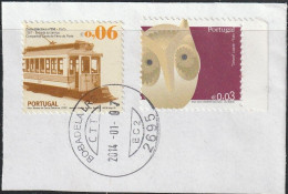 Fragment - Transport, Traimways  & Mask -|- Mundifil Nºs - 3737 + 3421 - Postmark 2014 - Gebruikt