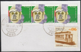 Fragment - Transport, Traimways  & Mask -|- Mundifil Nºs - 3737 + 3422 - Postmark 2014 - Usado