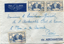 GUINEE FRANCAISE LETTRE PAR AVION DEPART CONAKRY 8 JUIL 1937 GUINEE POUR LA FRANCE - Cartas & Documentos