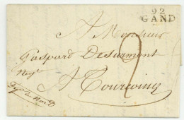 92 GAND Audenaarde Oudenaarde Liegard Et Cie Coton En-tete 1806 Pour Tourcoing - 1792-1815: Veroverde Departementen