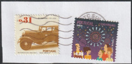 Fragment - Transport Táxi  Lisboa . Popular Parties -|- Mundifil Nºs - 3738 + 4222 - Postmark 2012 - Used Stamps