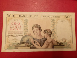 500 Piastres Indochine. Etat Voir Photos - Indocina