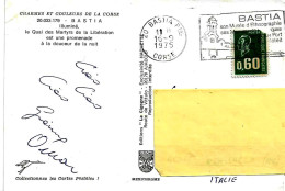 FRANCIA FRANCE - 1975 BASTIA Targhetta Turistica (museo Etnografico) Su Cartolina Illustrata - 3218 - Other & Unclassified