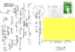 FRANCIA FRANCE - 1978 CLUNY Targhetta Turistica (città Medioevale) Su Cartolina Illustrata Di Taizé - 3217 - Other & Unclassified