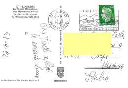 FRANCIA FRANCE - 1972 LOURDES Centro Mondiale Pellegrinaggi Annullo Con Targhetta A Dx Su Cartolina Illustrata - 1828 - Other & Unclassified