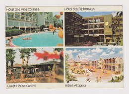 RWANDA Kigali 4 Hotel Views, Mille Collines, Diplomates Hotel, Guest House Gabiro, Hotel Akagera, SABENA Postcard /67387 - Hotels & Restaurants